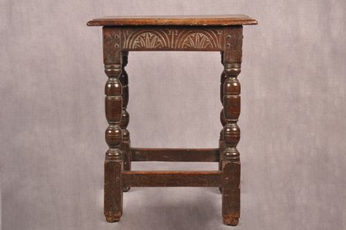 17TH CENTURY OAK JOINT STOOL - ADDITIONAL PHOTO 4