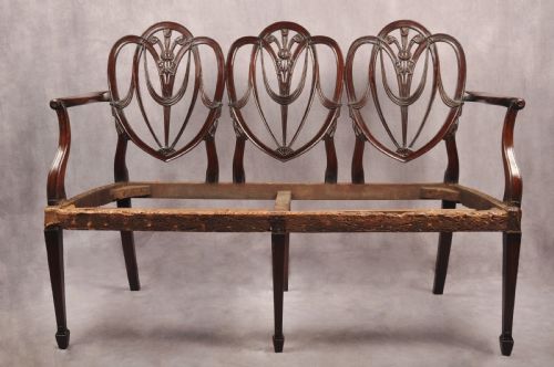 rare 18th century hepplewhite settee - CATEGORY: ANTIQUE SOFAS - DATED 18TH CENTURY