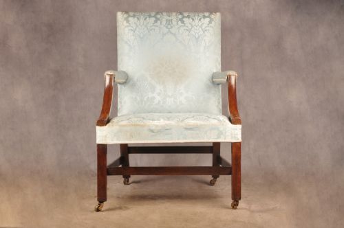 18TH CENTURY GAINSBOROUGH MAHOGANY LIBRARY CHAIR - ADDITIONAL PHOTO 1