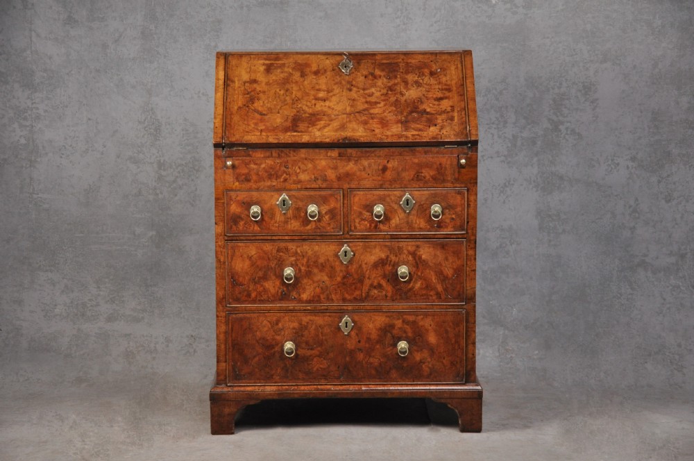 Small Early 18th Century Walnut Bureau