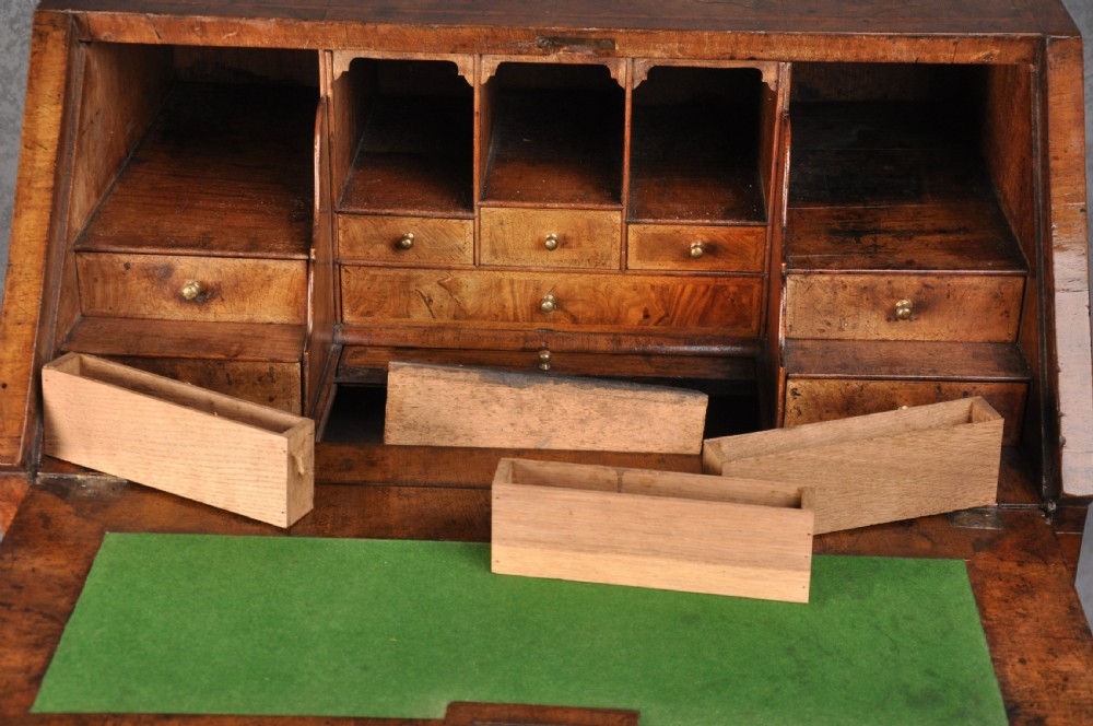 Small Early 18th Century Walnut Bureau View V