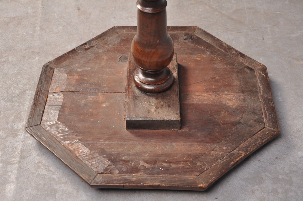 Rare 17th Century Walnut and Marquetry Candle Stand View VII