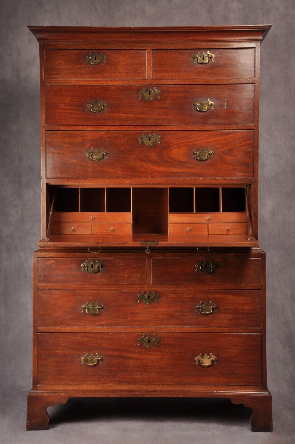 18th Century Mahogany Secretaire Tallboy