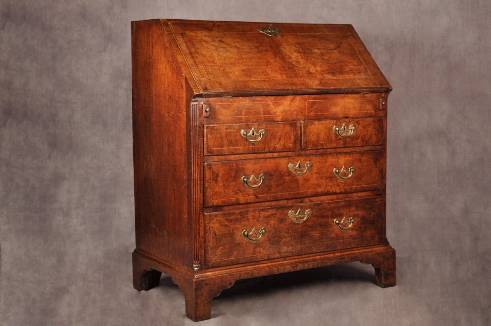 Fine Early 18th Century Walnut Bureau  View XIX