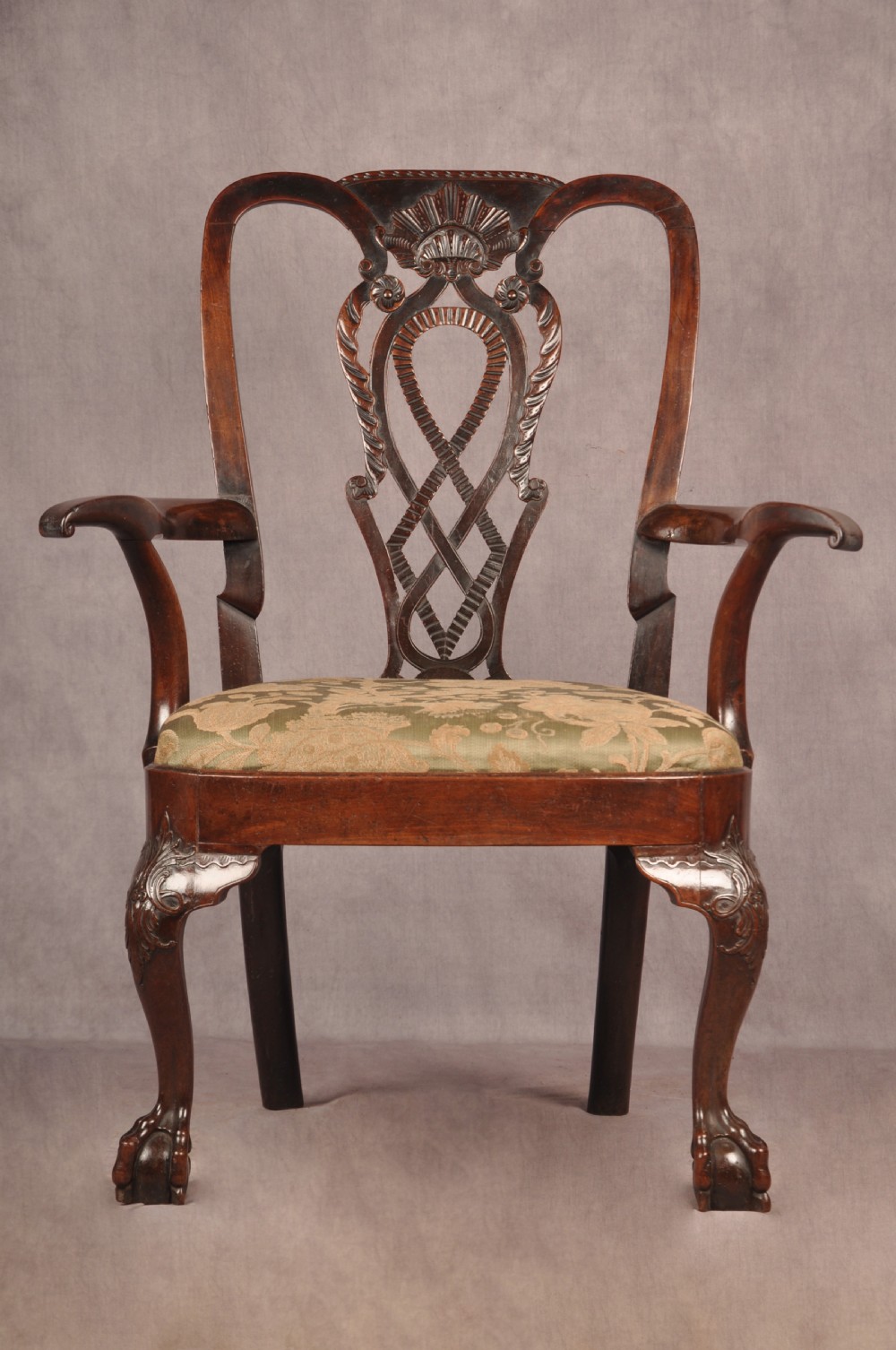 Fine & Rare 18th Century Irish Mahogany Armchair 