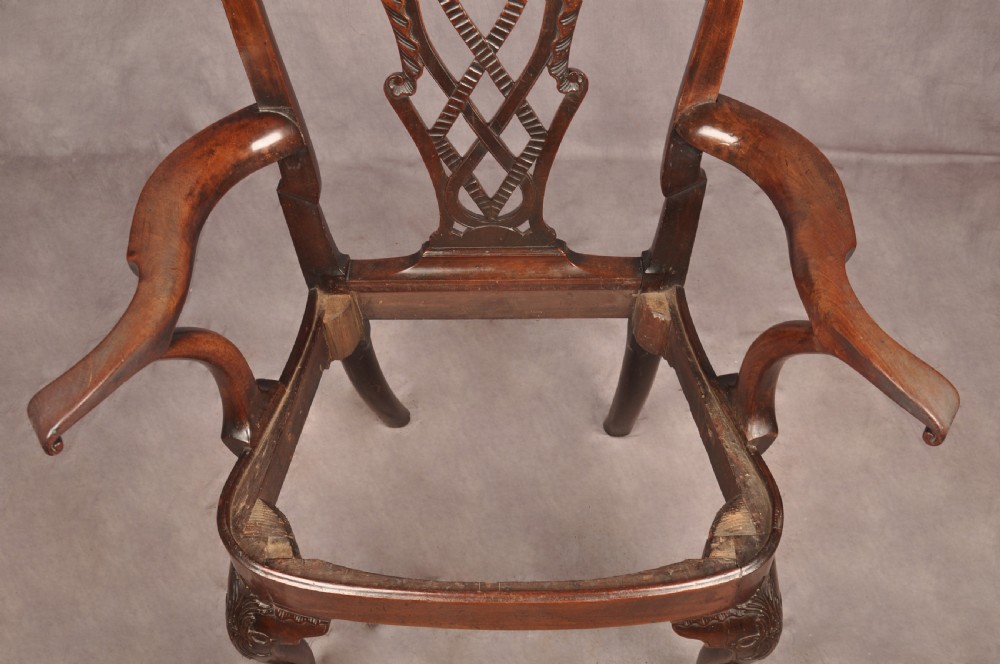 Fine & Rare 18th Century Irish Mahogany Armchair  View XVII