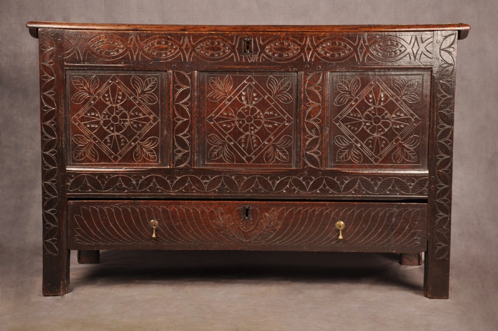Rare 17th Century Dorset Oak Coffer