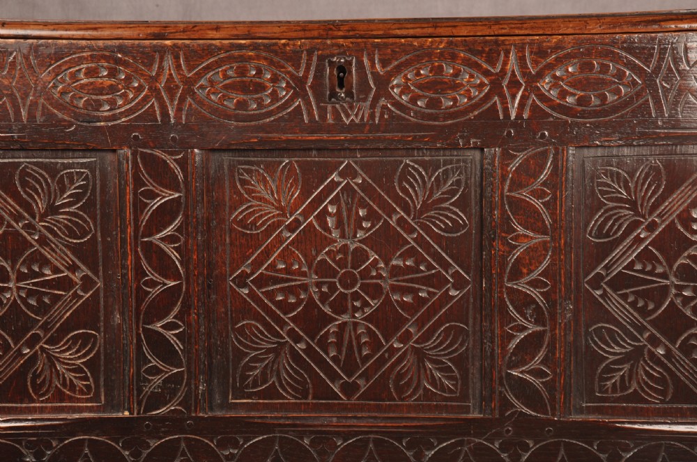 Rare 17th Century Dorset Oak Coffer View II