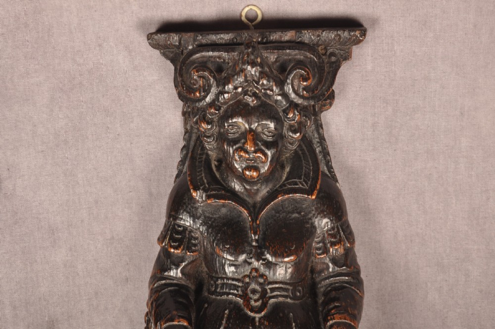 A Very Fine Pair Of 17th Century Oak Carved Figures  View IV