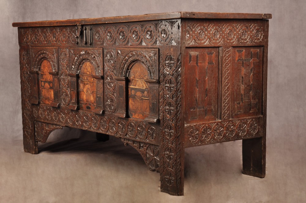 Rare 16th Century Oak Coffer View XI