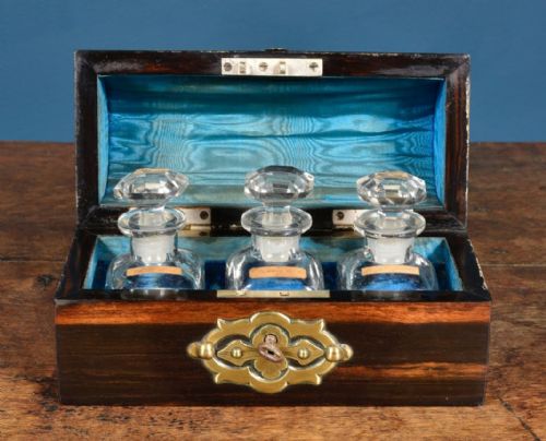 a fine victorian brass mounted coromandel decanter box c1860 - CATEGORY: ANTIQUE GLASS - DATED 