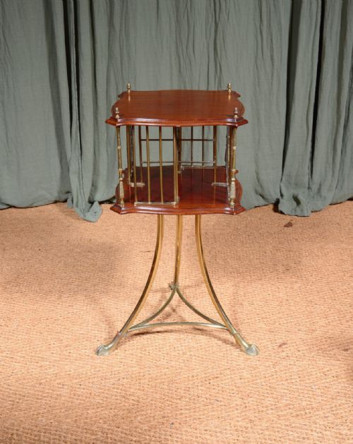 a victorian mahogany and brass revolving bookcase c1860 - CATEGORY: ANTIQUE BOOKCASES - DATED 