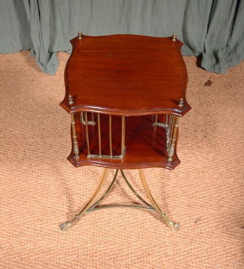 A VICTORIAN MAHOGANY AND BRASS REVOLVING BOOKCASE C1860 - ADDITIONAL PHOTO 1