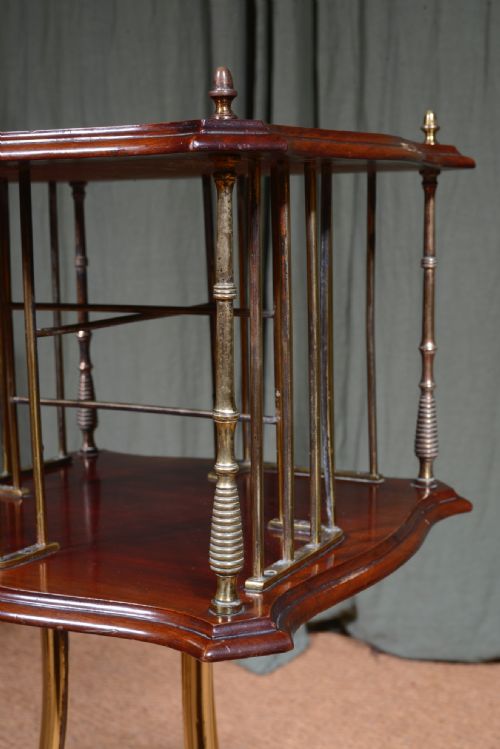 A VICTORIAN MAHOGANY AND BRASS REVOLVING BOOKCASE C1860 - ADDITIONAL PHOTO 4