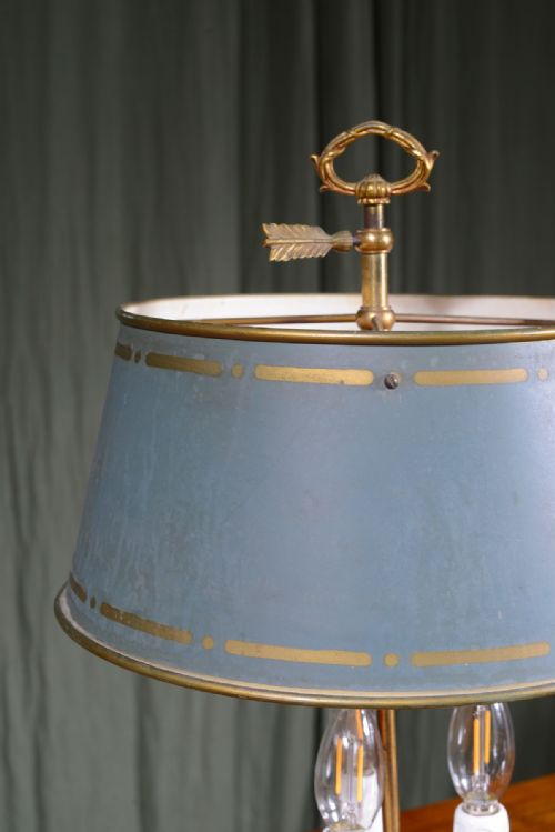 A BOUILLOTTE LAMP WITH TOLE SHADE C1900 - ADDITIONAL PHOTO 3