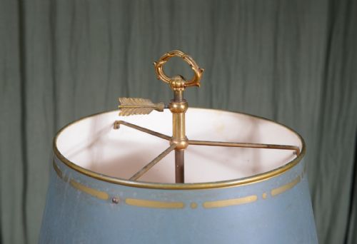 A BOUILLOTTE LAMP WITH TOLE SHADE C1900 - ADDITIONAL PHOTO 4