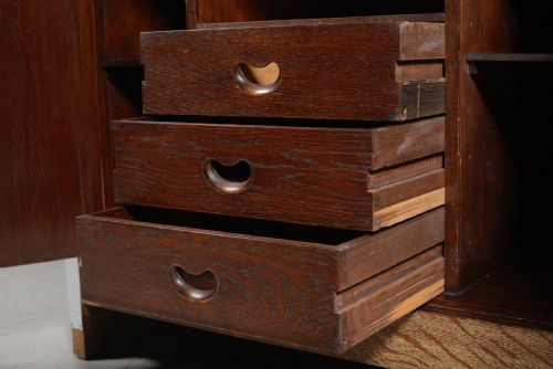 A RARE ART DECO VENESTA PLYWOOD AND LIMED OAK MIRROR BACKED COCKTAIL CABINET C1930 - ADDITIONAL PHOTO 3