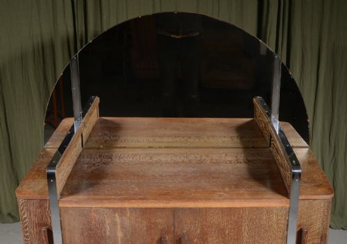 A RARE ART DECO VENESTA PLYWOOD AND LIMED OAK MIRROR BACKED COCKTAIL CABINET C1930 - ADDITIONAL PHOTO 8