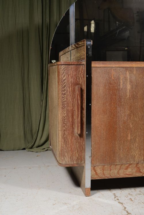 A RARE ART DECO VENESTA PLYWOOD AND LIMED OAK MIRROR BACKED COCKTAIL CABINET C1930 - ADDITIONAL PHOTO 10