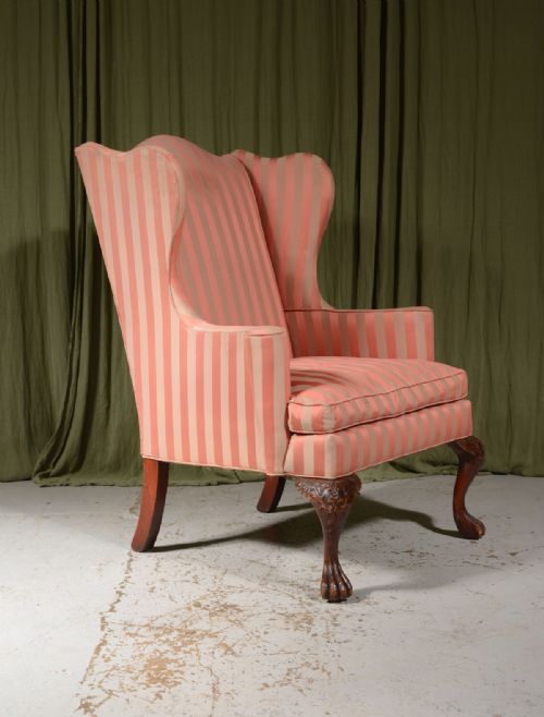 a george ii style wingback armchair c1910 - CATEGORY: ANTIQUE CHAIRS - DATED 