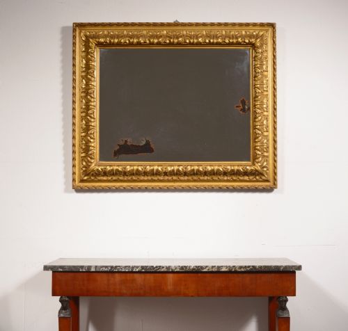 an italian gilt wood picture frame inset a mirror c1860 - CATEGORY: ANTIQUE MIRRORS - DATED 