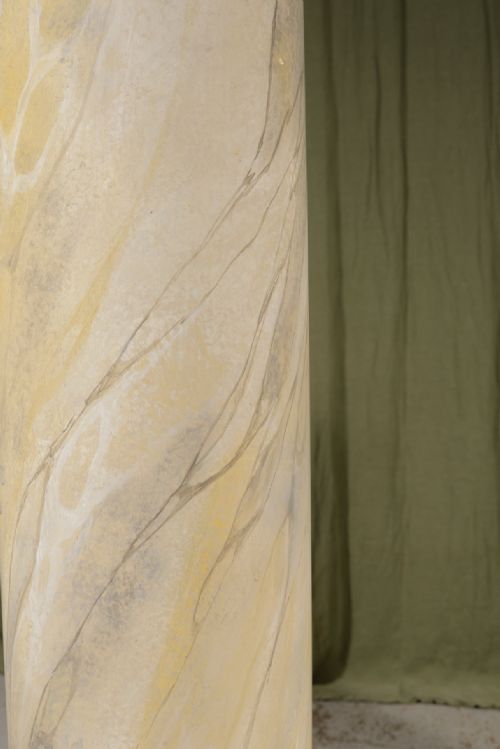 A PAIR OF VICTORIAN SIMULATED MARBLE PLASTER COLUMNS OR PLINTHS C1890 - ADDITIONAL PHOTO 4