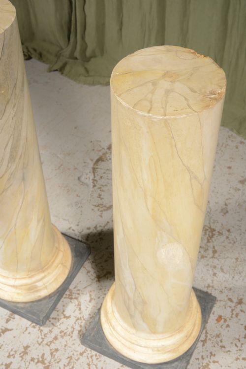 A PAIR OF VICTORIAN SIMULATED MARBLE PLASTER COLUMNS OR PLINTHS C1890 - ADDITIONAL PHOTO 5