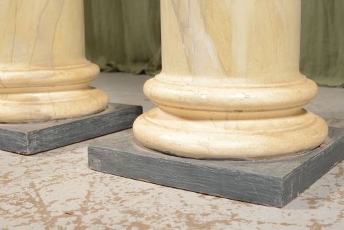 A PAIR OF VICTORIAN SIMULATED MARBLE PLASTER COLUMNS OR PLINTHS C1890 - ADDITIONAL PHOTO 6
