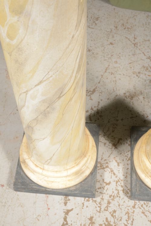 A PAIR OF VICTORIAN SIMULATED MARBLE PLASTER COLUMNS OR PLINTHS C1890 - ADDITIONAL PHOTO 8