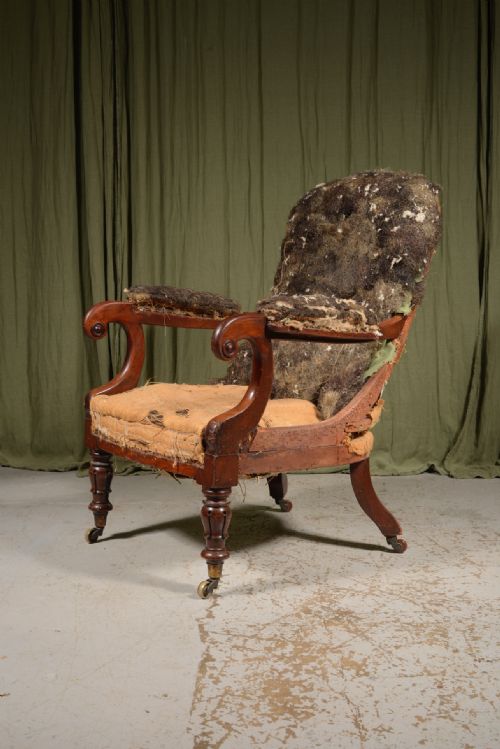 a william iv mahogany library armchair c1835 - CATEGORY: ANTIQUE CHAIRS - DATED 