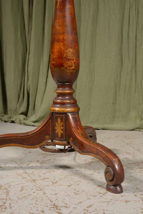 A CHINOISERIE LACQUER STANDARD LAMP WITH BUILT IN TABLE C1920 - ADDITIONAL PHOTO 3