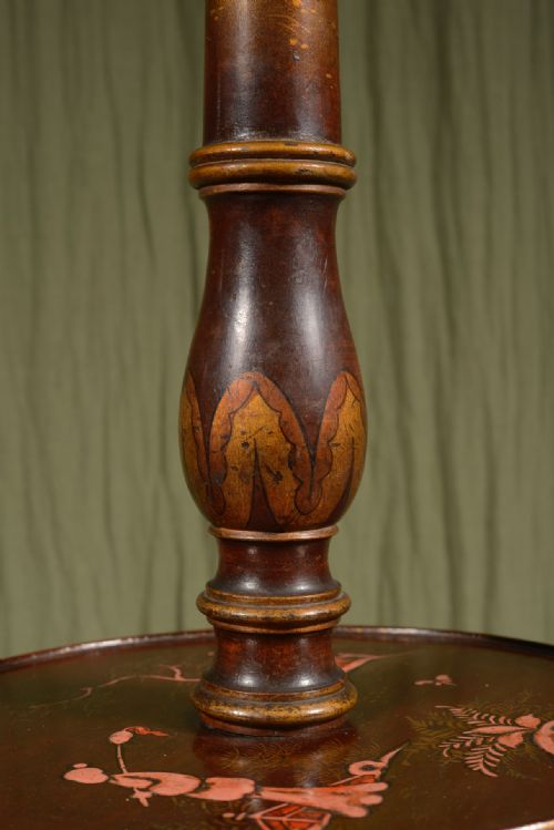 A CHINOISERIE LACQUER STANDARD LAMP WITH BUILT IN TABLE C1920 - ADDITIONAL PHOTO 5