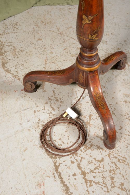 A CHINOISERIE LACQUER STANDARD LAMP WITH BUILT IN TABLE C1920 - ADDITIONAL PHOTO 7