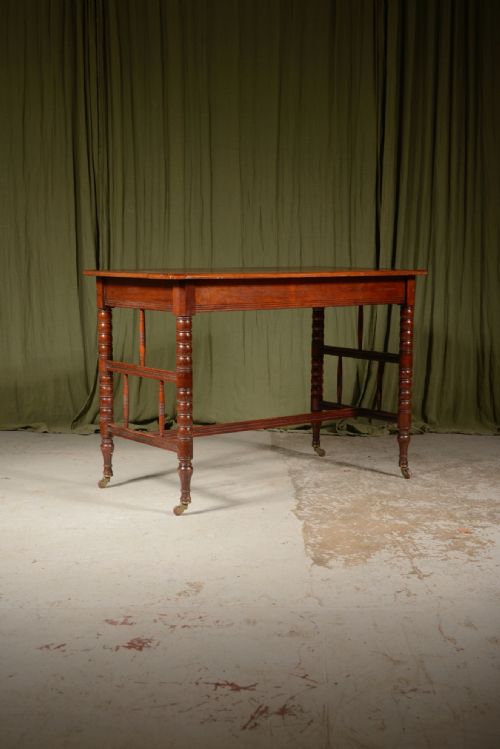 AN AESTHETIC MOVEMENT WALNUT LIBRARY TABLE BY WILLIAM RICHARDSON OF LEEDS C1870 - ADDITIONAL PHOTO 2