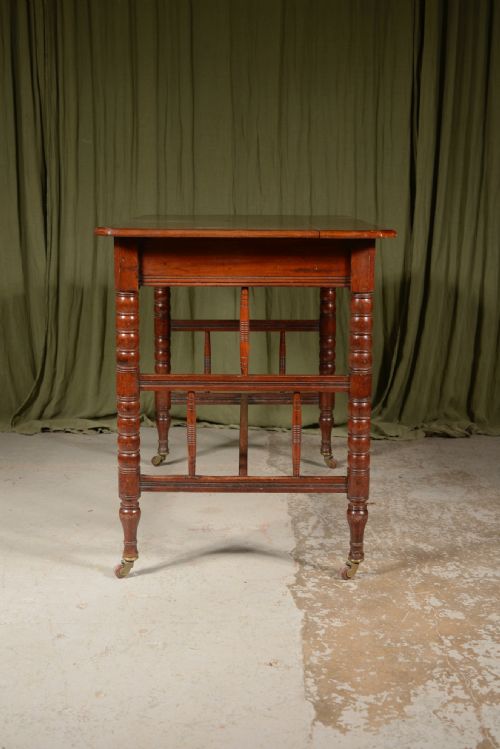 AN AESTHETIC MOVEMENT WALNUT LIBRARY TABLE BY WILLIAM RICHARDSON OF LEEDS C1870 - ADDITIONAL PHOTO 3