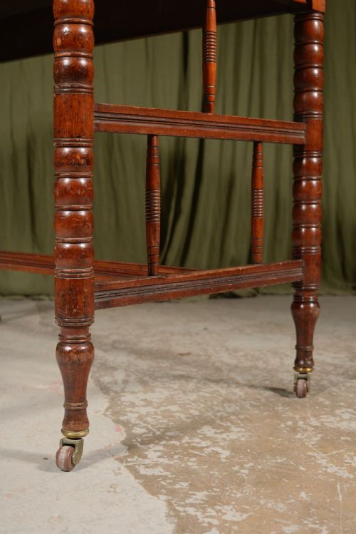 AN AESTHETIC MOVEMENT WALNUT LIBRARY TABLE BY WILLIAM RICHARDSON OF LEEDS C1870 - ADDITIONAL PHOTO 4