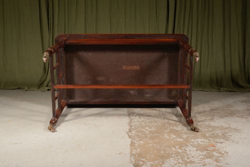 AN AESTHETIC MOVEMENT WALNUT LIBRARY TABLE BY WILLIAM RICHARDSON OF LEEDS C1870 - ADDITIONAL PHOTO 7
