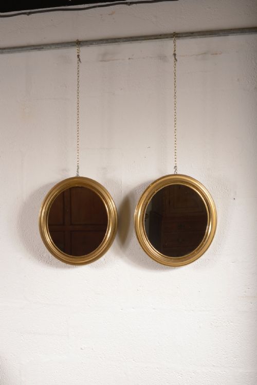A PAIR OF EDWARDIAN GILT BRASS OVAL WALL MIRRORS C1905 - ADDITIONAL PHOTO 6