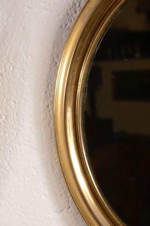 A PAIR OF EDWARDIAN GILT BRASS OVAL WALL MIRRORS C1905 - ADDITIONAL PHOTO 8