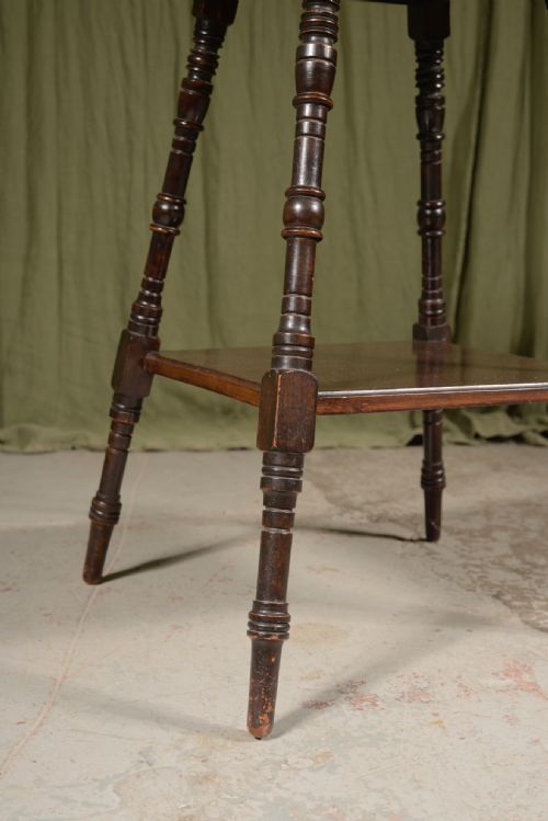 A VICTORIAN WALNUT LAMP TABLE BY JAS SHOOLBRED C1880 - ADDITIONAL PHOTO 3