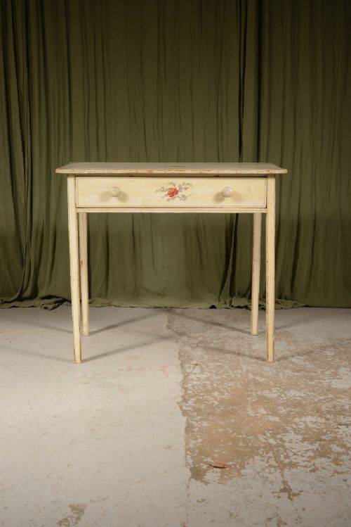 AN EARLY VICTORIAN PAINTED PINE SIDE TABLE C1840 - ADDITIONAL PHOTO 1