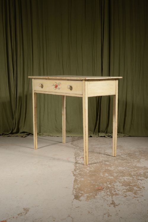 AN EARLY VICTORIAN PAINTED PINE SIDE TABLE C1840 - ADDITIONAL PHOTO 2
