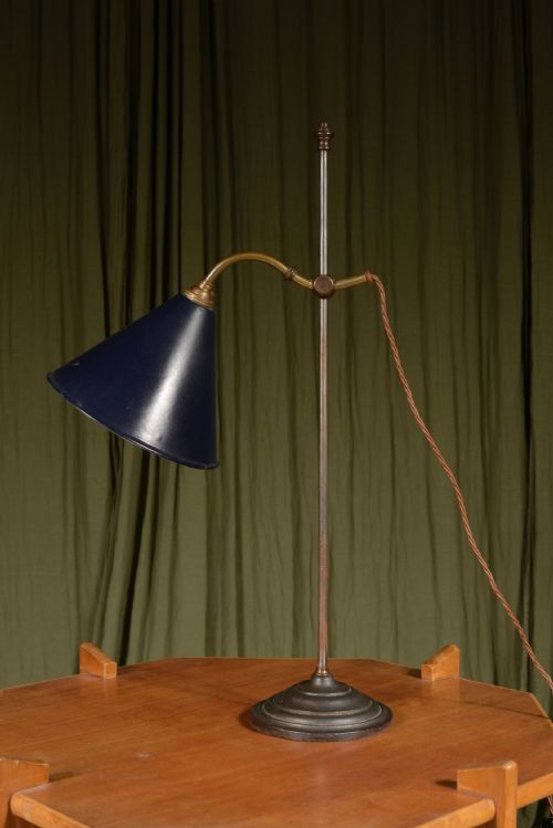 A FRENCH ADJUSTABLE RISE AND FALL DESK LAMP C1910 - ADDITIONAL PHOTO 5