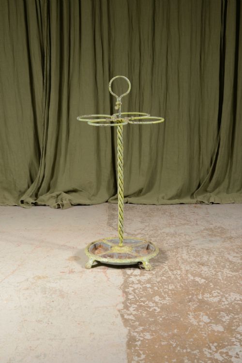 A VERDIGRIS WROUGHT IRON STICK UMBRELLA STAND C1900 - ADDITIONAL PHOTO 1