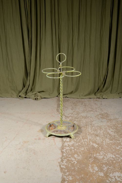 A VERDIGRIS WROUGHT IRON STICK UMBRELLA STAND C1900 - ADDITIONAL PHOTO 4