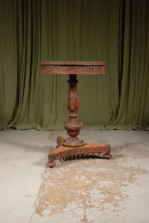 AN ANGLO INDIAN ROSEWOOD TILT TOP CENTRE TABLE C1860 - ADDITIONAL PHOTO 1