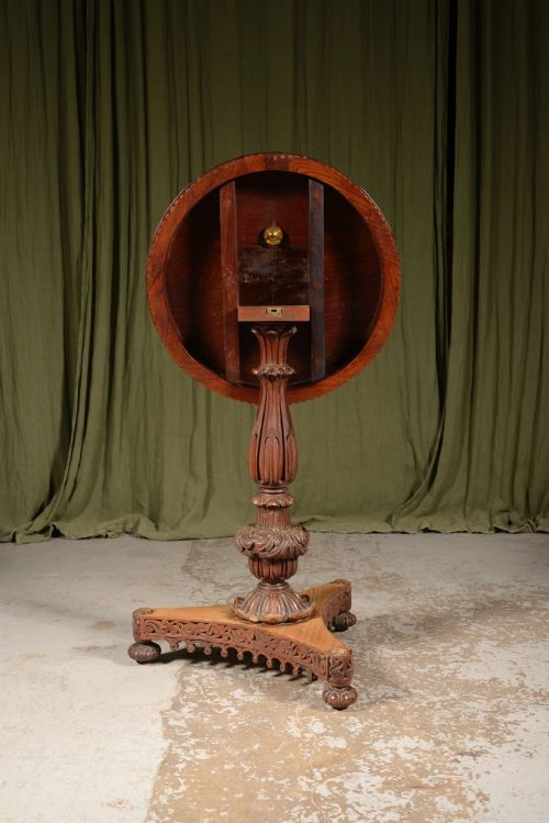 AN ANGLO INDIAN ROSEWOOD TILT TOP CENTRE TABLE C1860 - ADDITIONAL PHOTO 5
