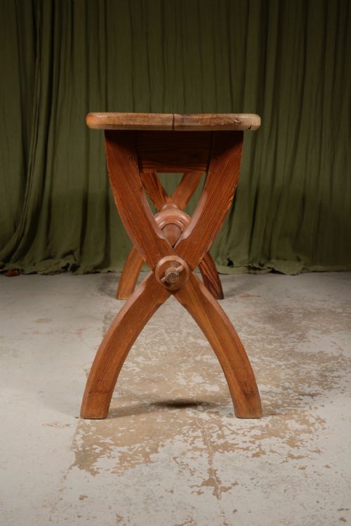 A GOTHIC REFORM OREGON PINE BENCH OR HALL TABLE C1870 - ADDITIONAL PHOTO 1