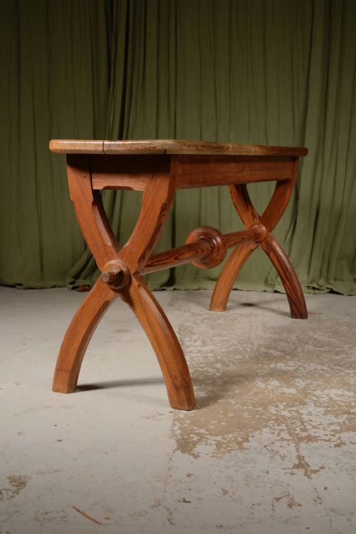 A GOTHIC REFORM OREGON PINE BENCH OR HALL TABLE C1870 - ADDITIONAL PHOTO 2