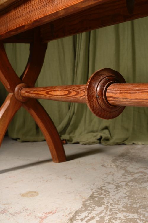 A GOTHIC REFORM OREGON PINE BENCH OR HALL TABLE C1870 - ADDITIONAL PHOTO 5